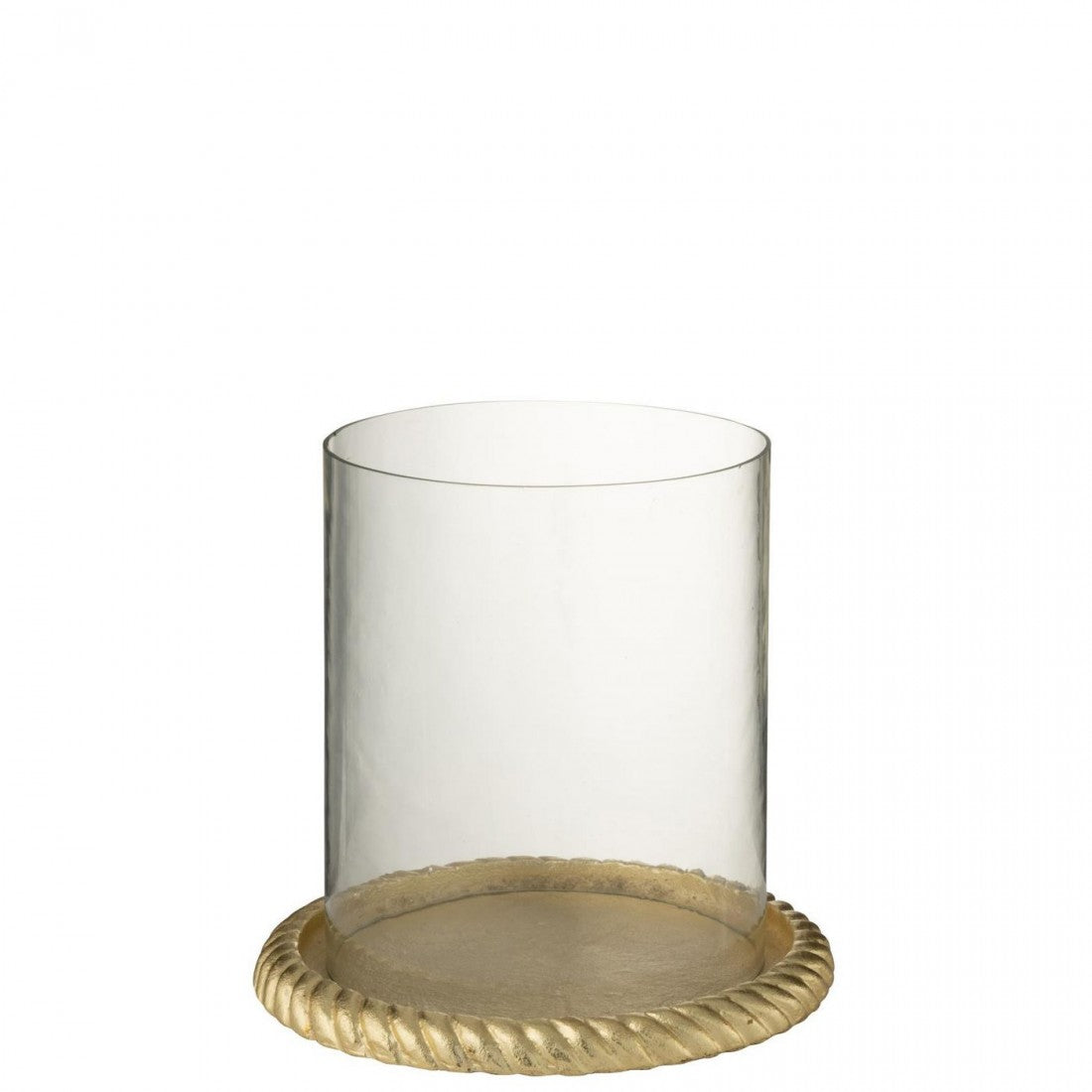Portavelas de aluminio color dorado J-Line