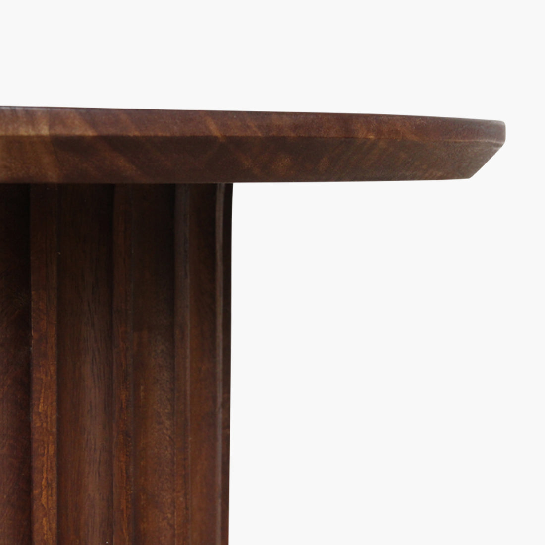 Mesa auxiliar Bullnose acanalada inversa marrón Ø55 cm Raw Materials