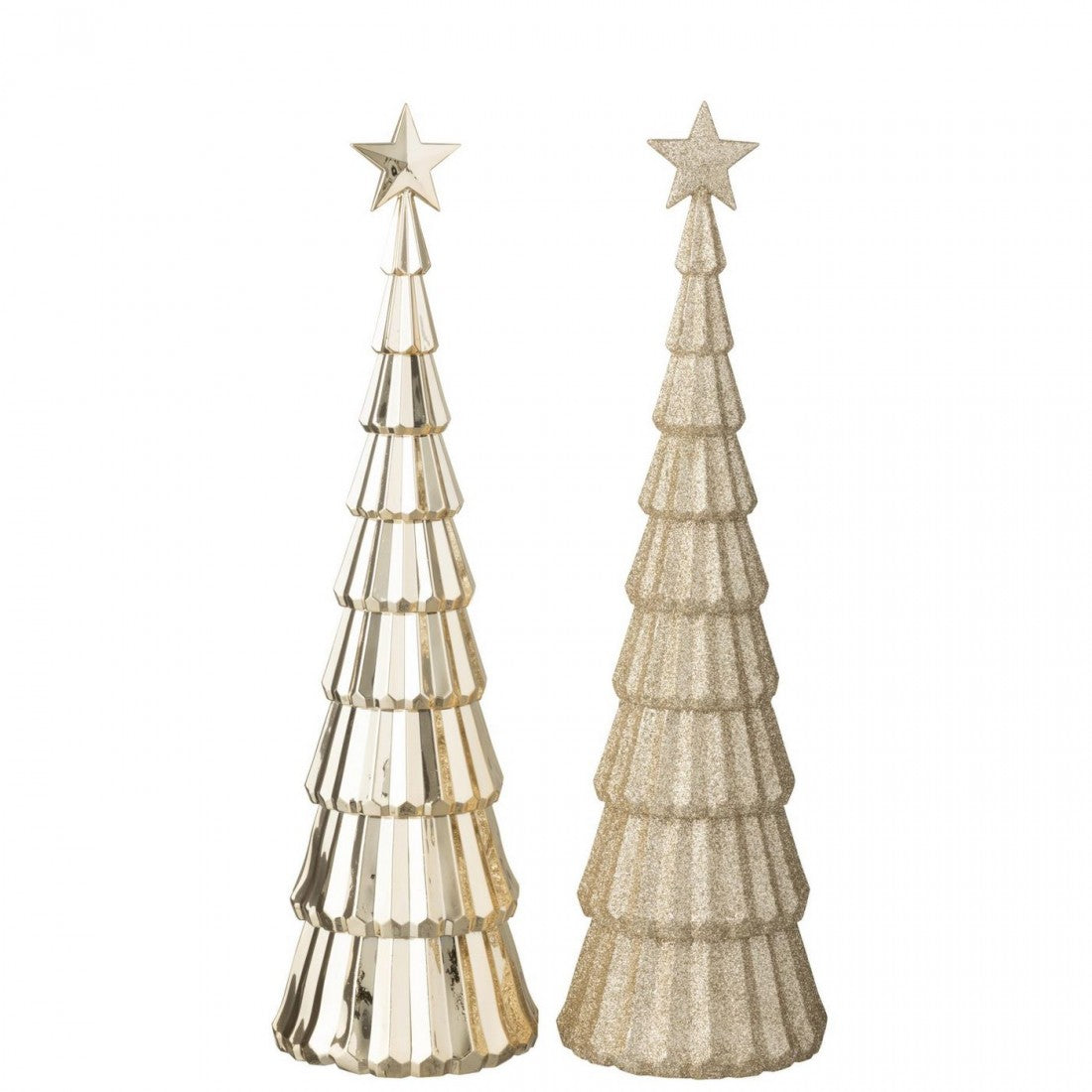 Árbol + Estrella de plástico beige claro, juego de 2 de J-Line