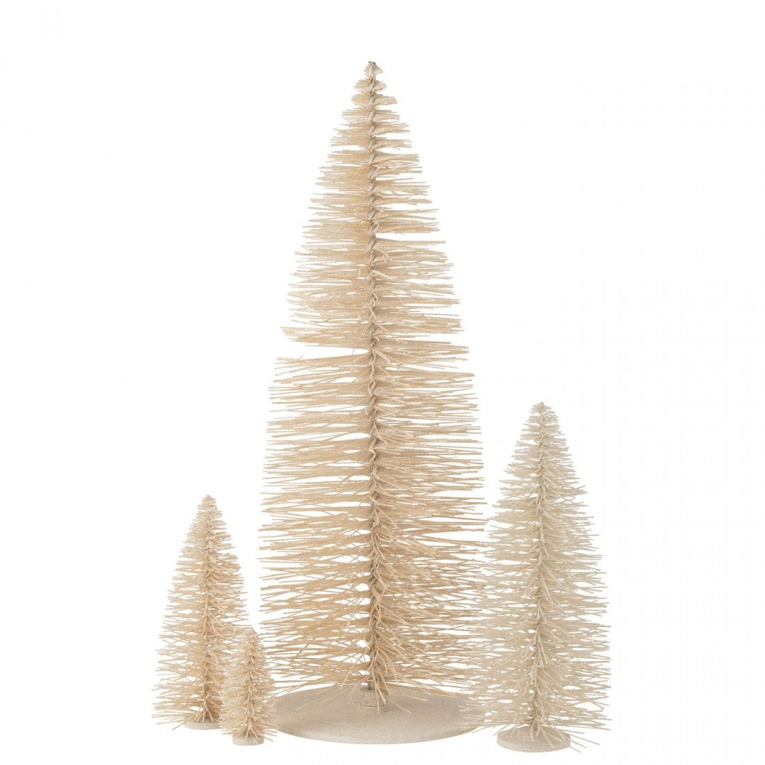 Árbol de Navidad Decorativo Purpurina Madera Blanco Grande H70cm J-Line