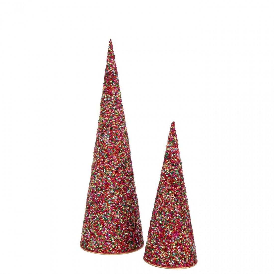 Set de 2 pisapapeles de lentejuelas de hierro multicolor J-Line
