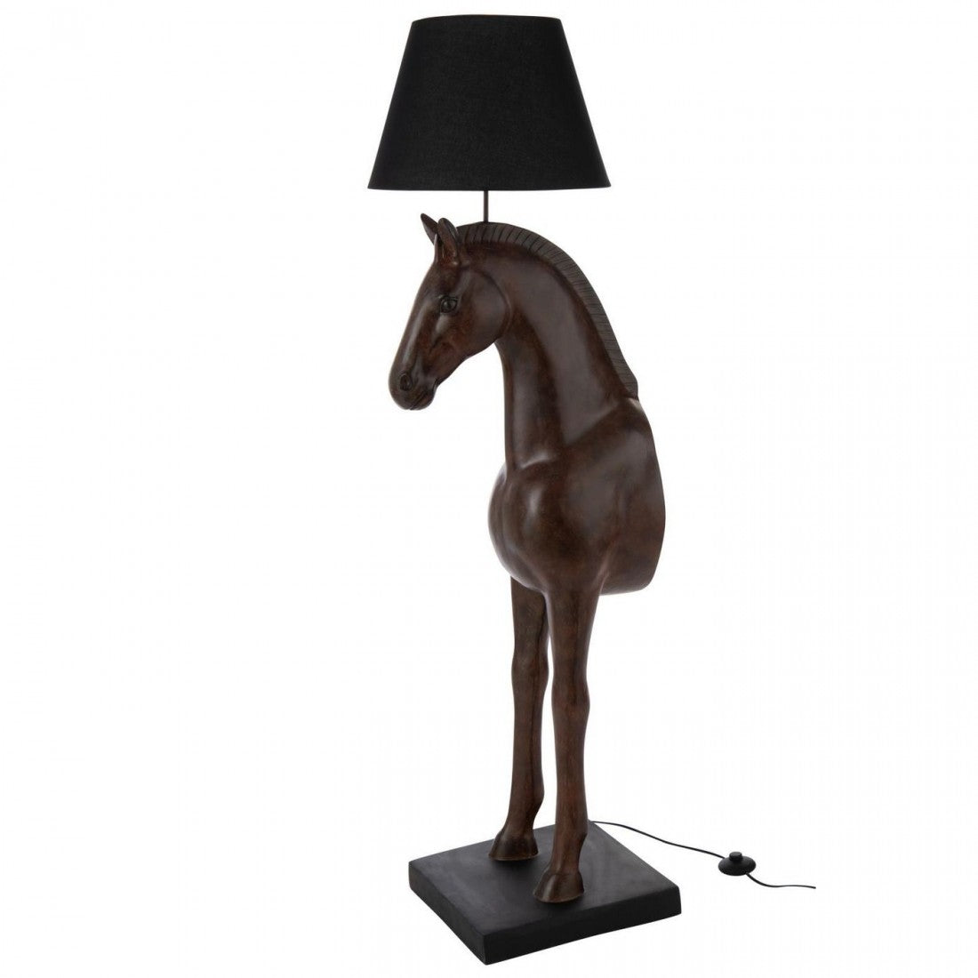 Lámpara de pie Cabeza de caballo Polirresina Marrón oscuro J-Line