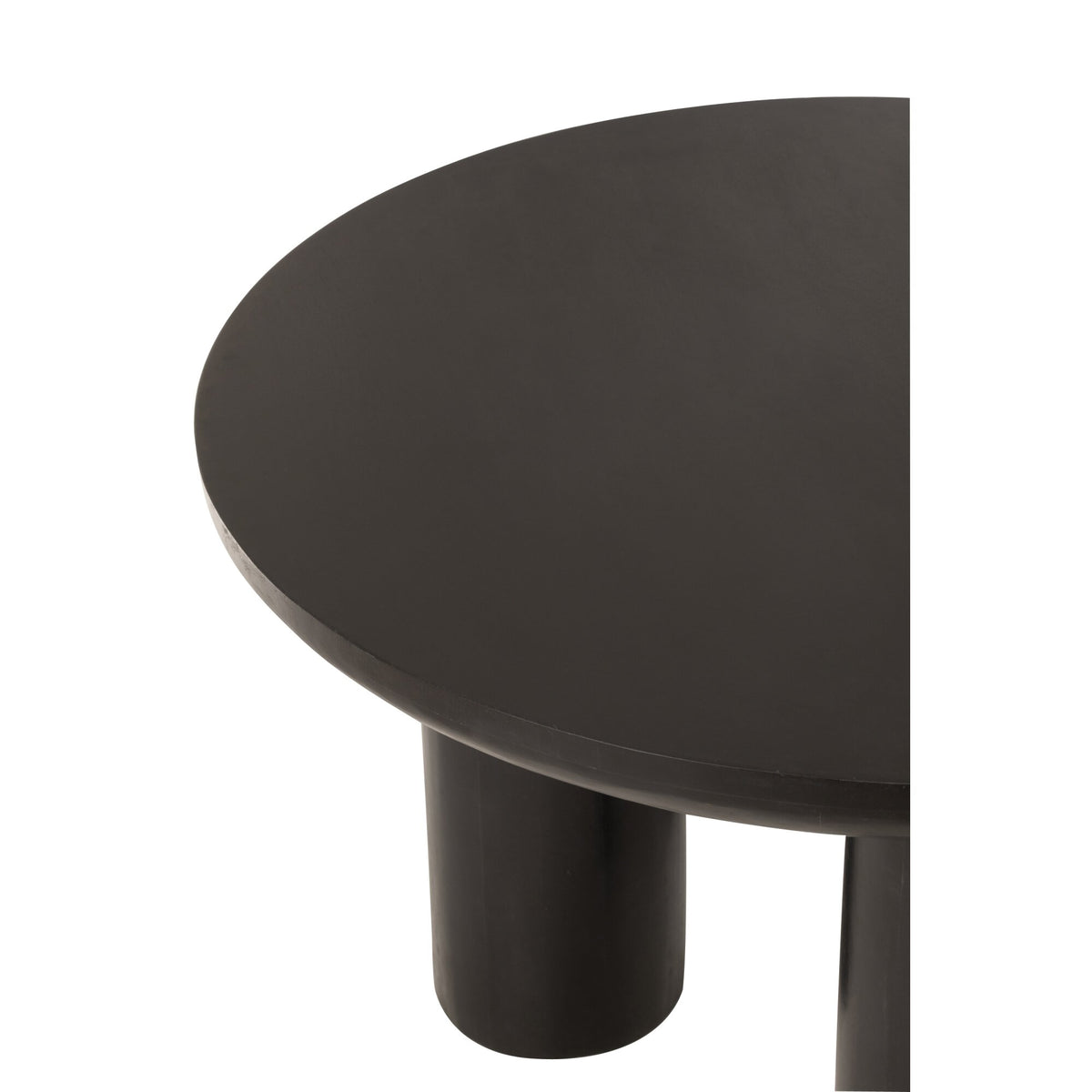 Mesa de comedor redonda Trio Madera de mango Negro J-Line