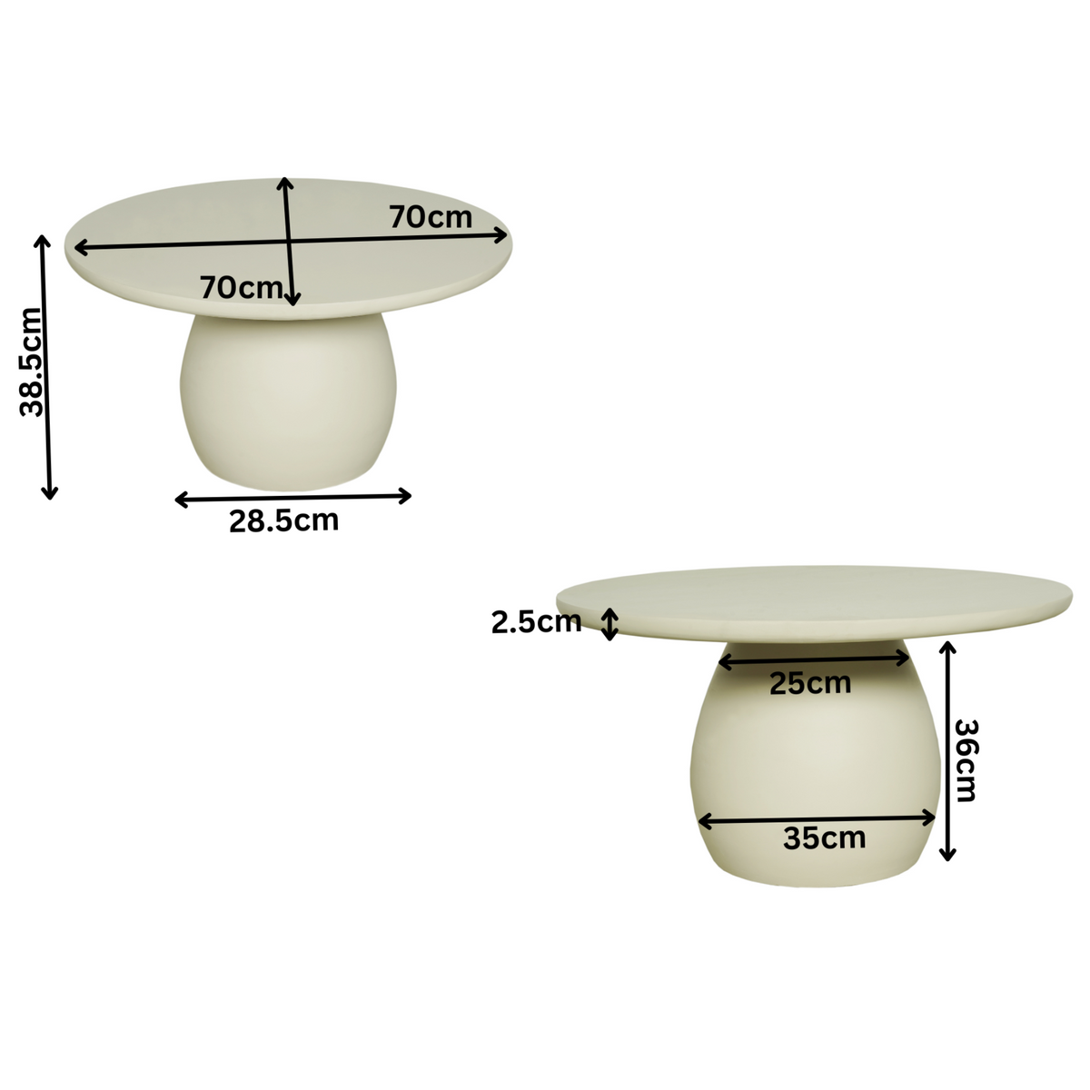 Salontafel Mabel rond 90 cm van Starfurn in een sfeervol interieur