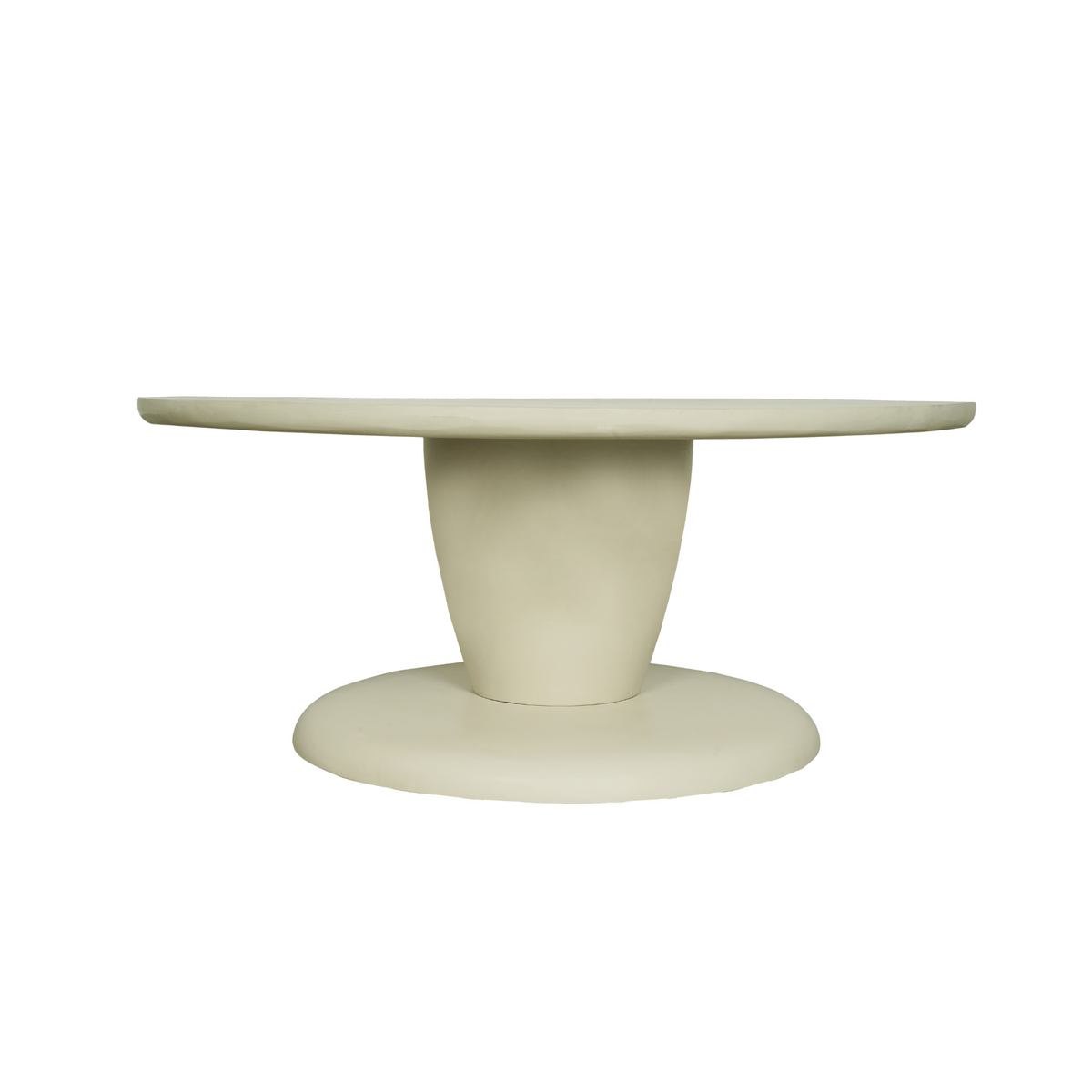 Bovenaanzicht van het ronde tafelblad van salontafel Mabel, 90 cm doorsnede