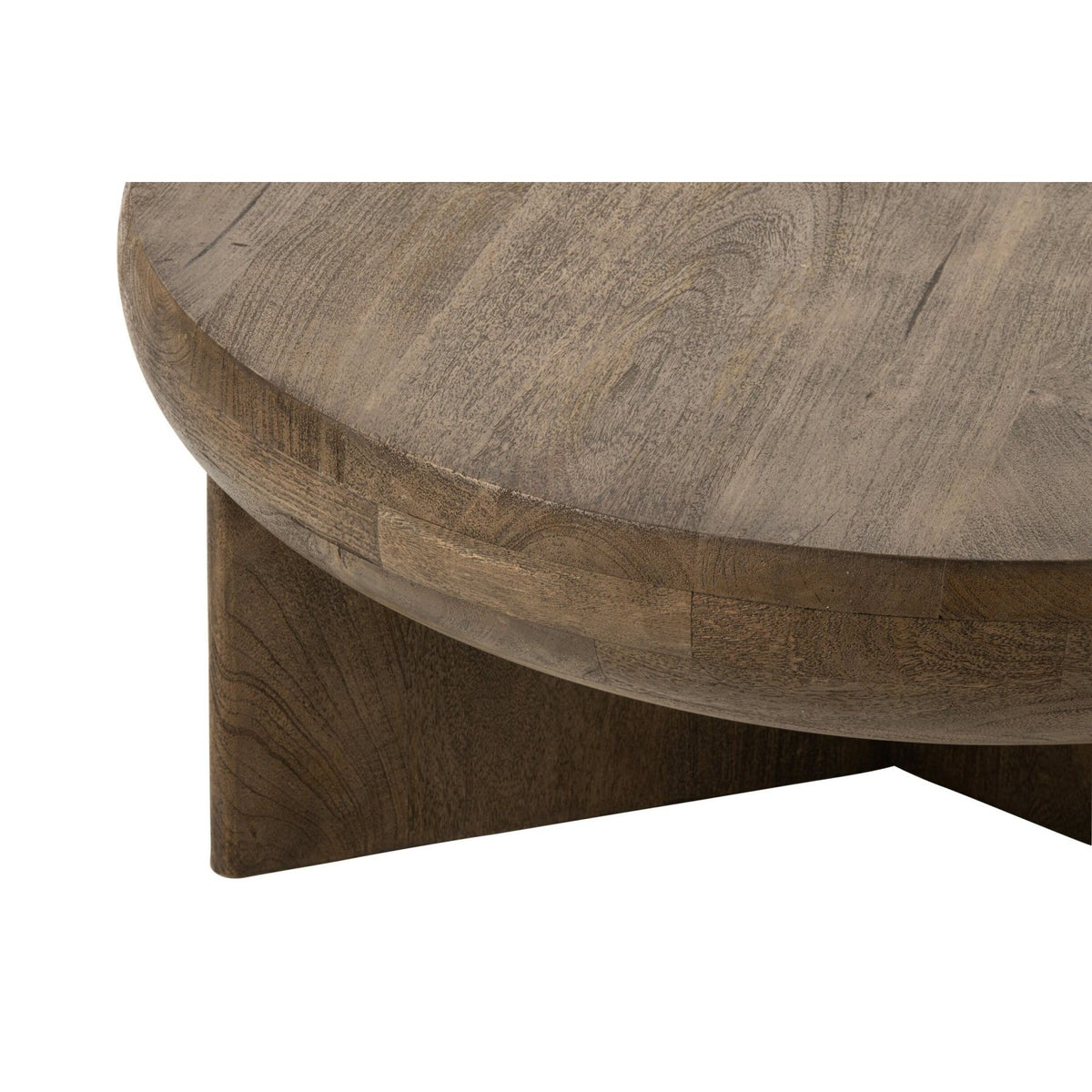 Mesa de centro redonda de madera de mango marrón oscuro Ø90 cm J-Line