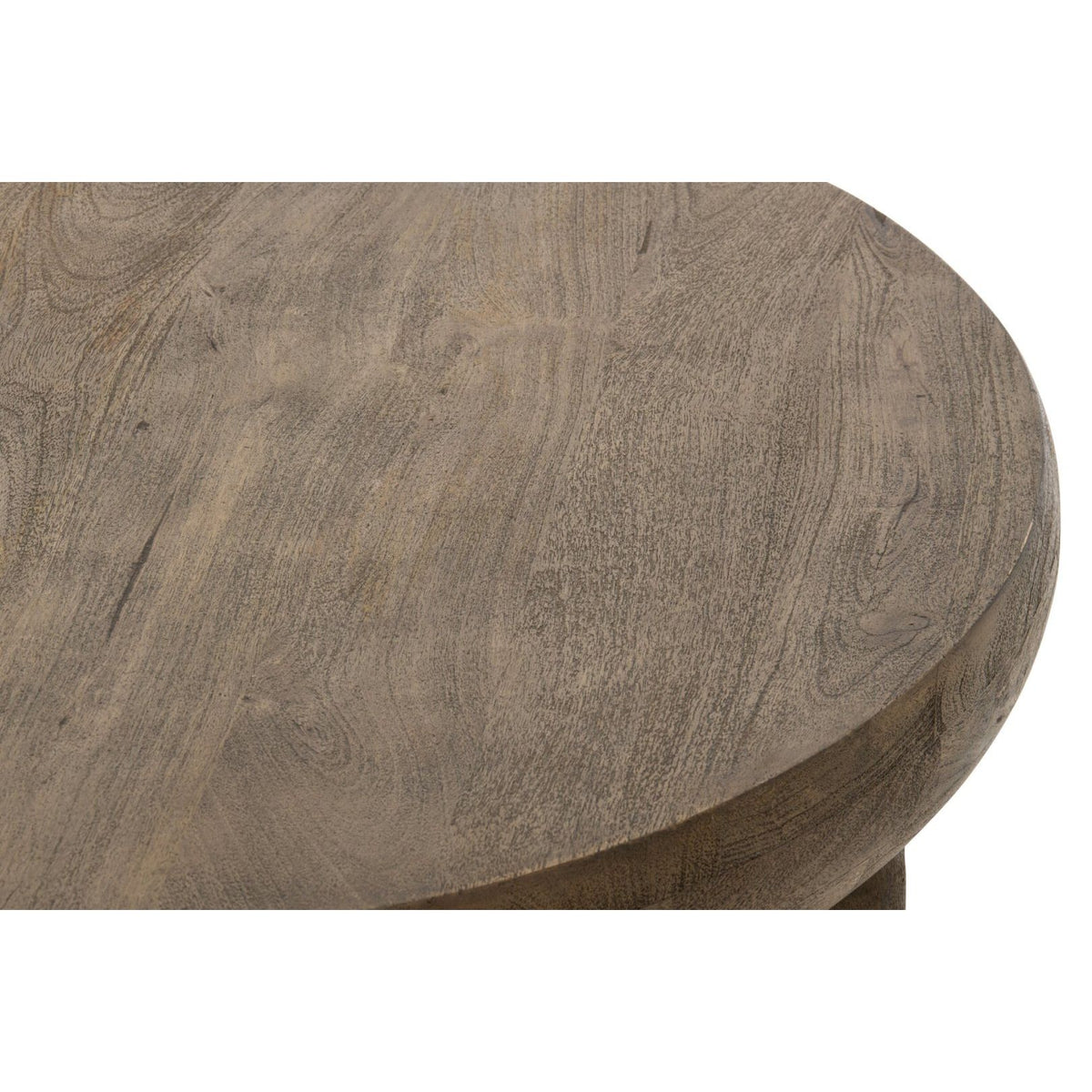 Mesa de centro redonda de madera de mango marrón oscuro Ø90 cm J-Line