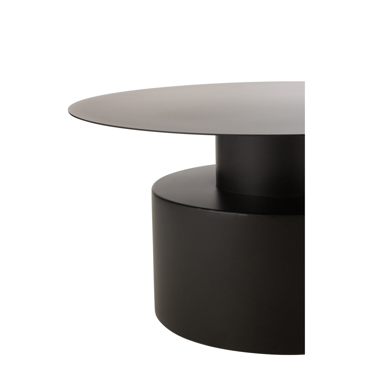 Mesa de centro redonda de metal negro J-Line