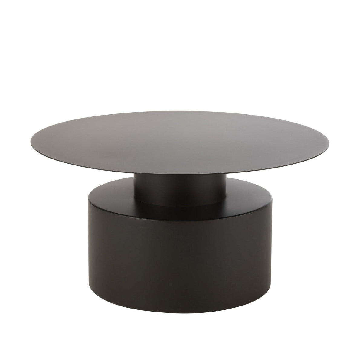 Mesa de centro redonda de metal negro J-Line