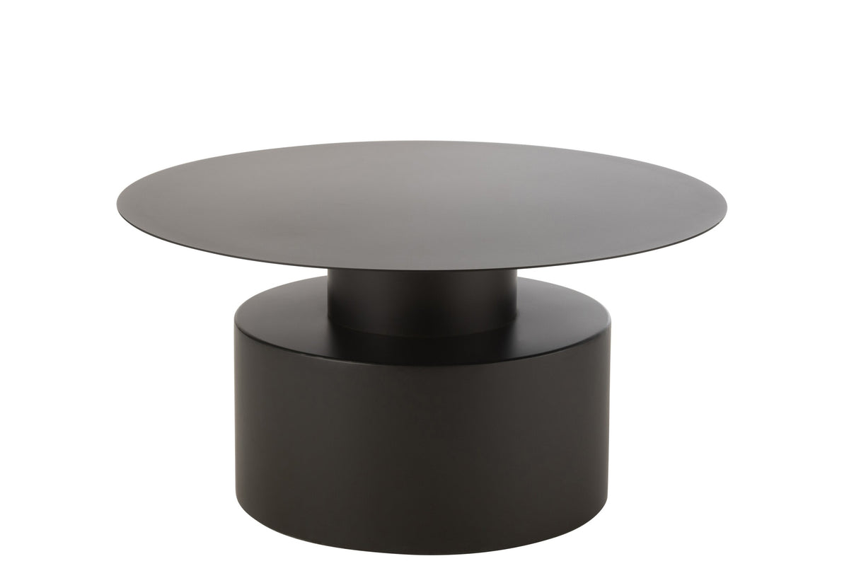 Mesa de centro redonda de metal negro J-Line