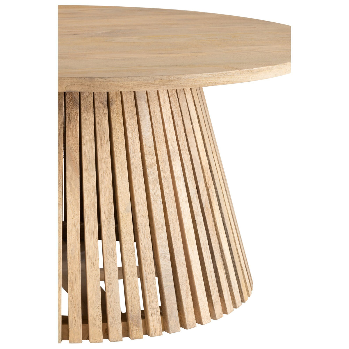 Salontafel Vincent van J-Line, detail van de lichte houten latten onder het blad