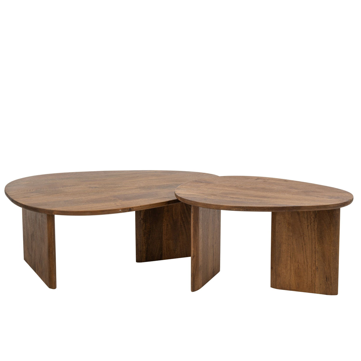Juego de 2 mesas de centro de madera de mango natural J-Line