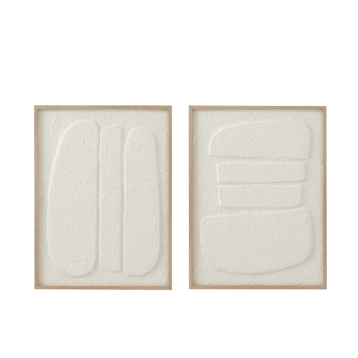 Set de 2 cuadros Cellen Papier Blancos J-Line