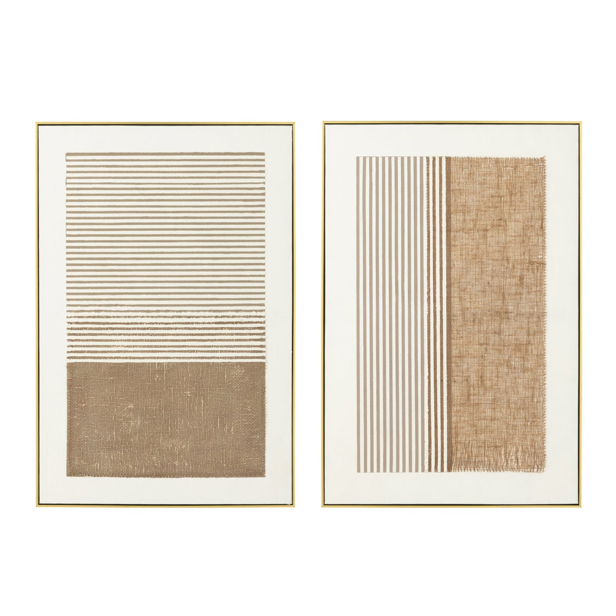 Set de 2 cuadros Lame Acryl Ecru/Taupe de J-Line