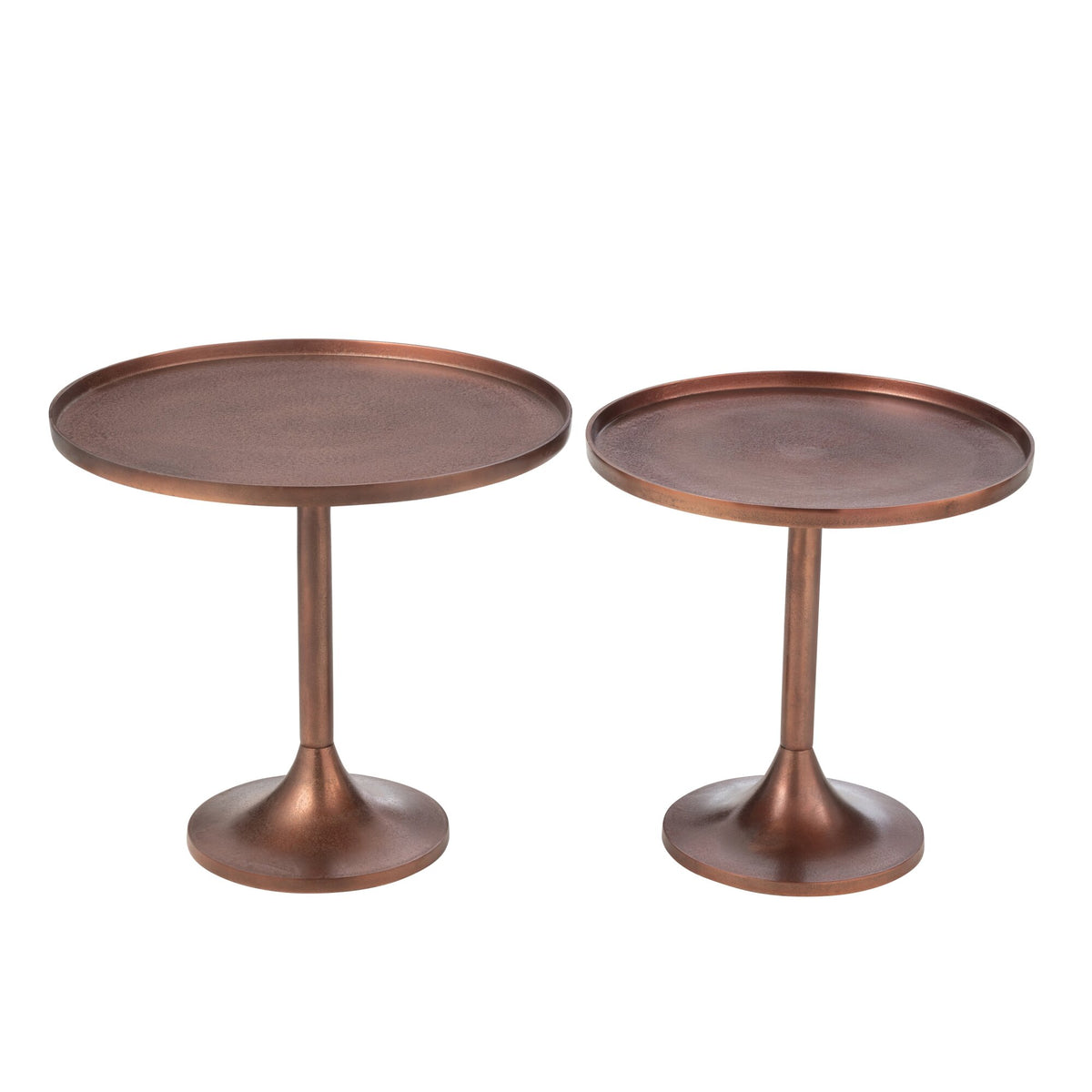Juego de 2 mesas auxiliares de aluminio bronce J-Line