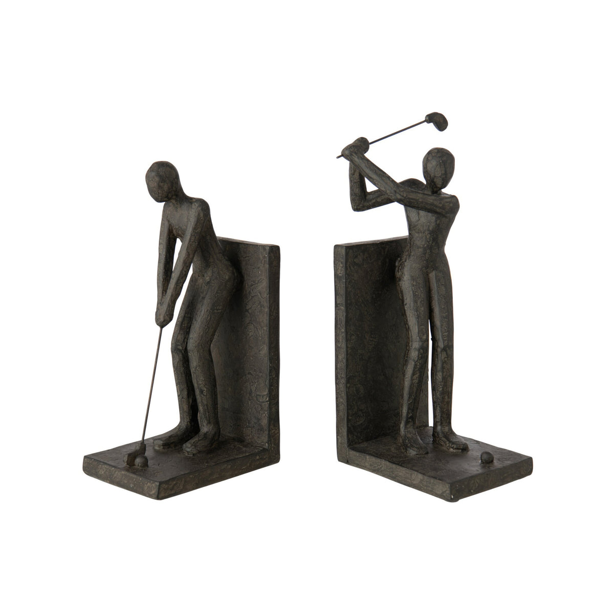 Juego de 2 soportes para libros de golfista de resina negra J-Line