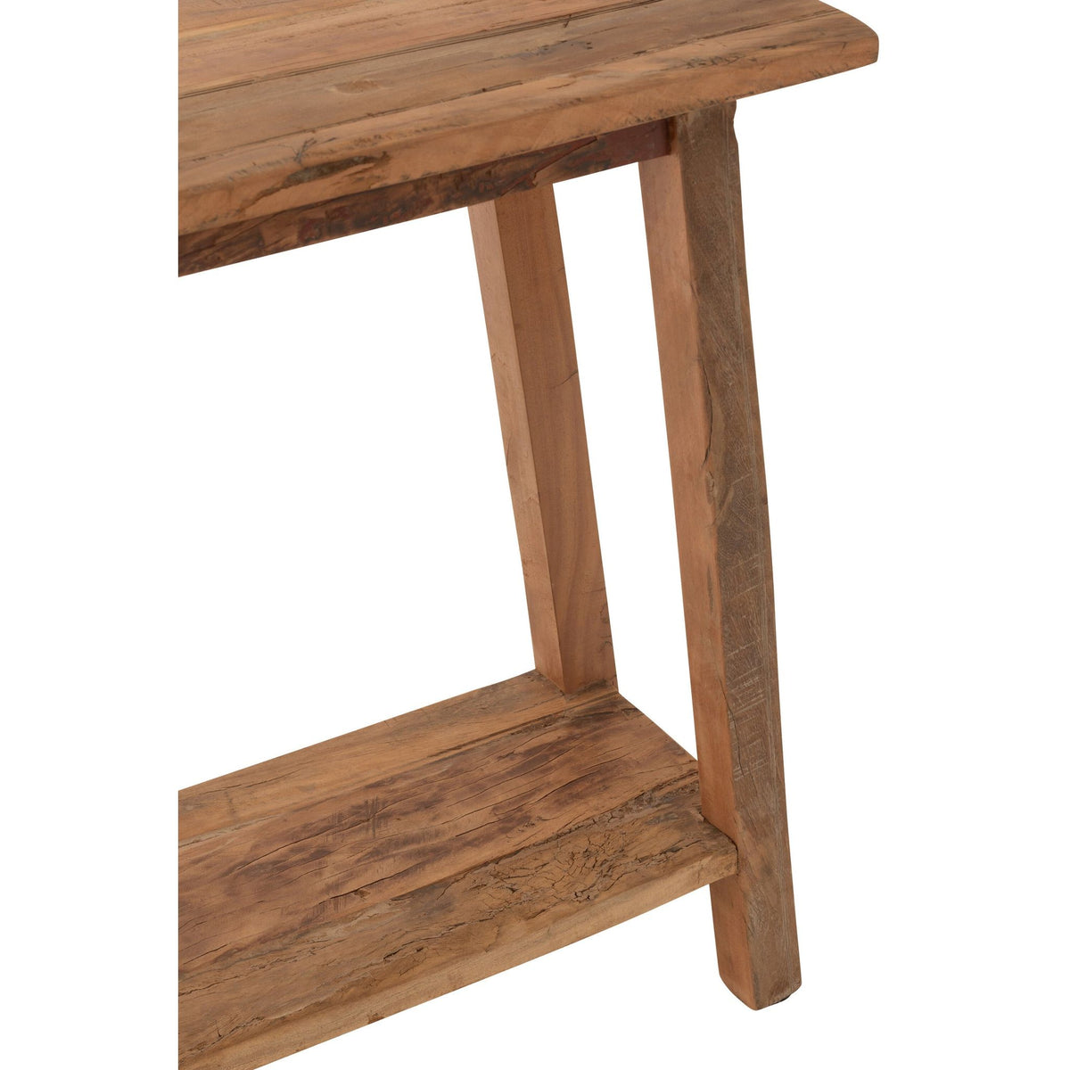 Mesa auxiliar cuadrada de madera reciclada natural J-Line