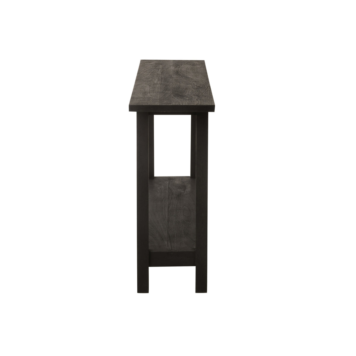 Mesa auxiliar cuadrada de madera de mango negra J-Line