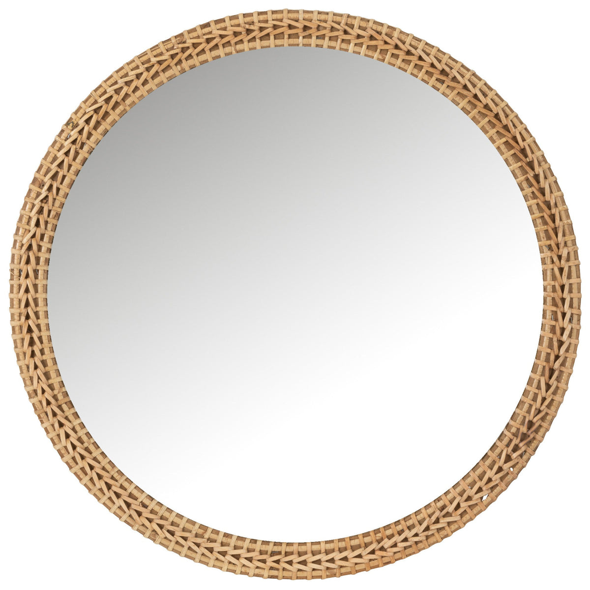 Spiegel Rond Spar/Glas Natuur Ø 75 cm - Spiegel - J-Line - livinglovely.nl