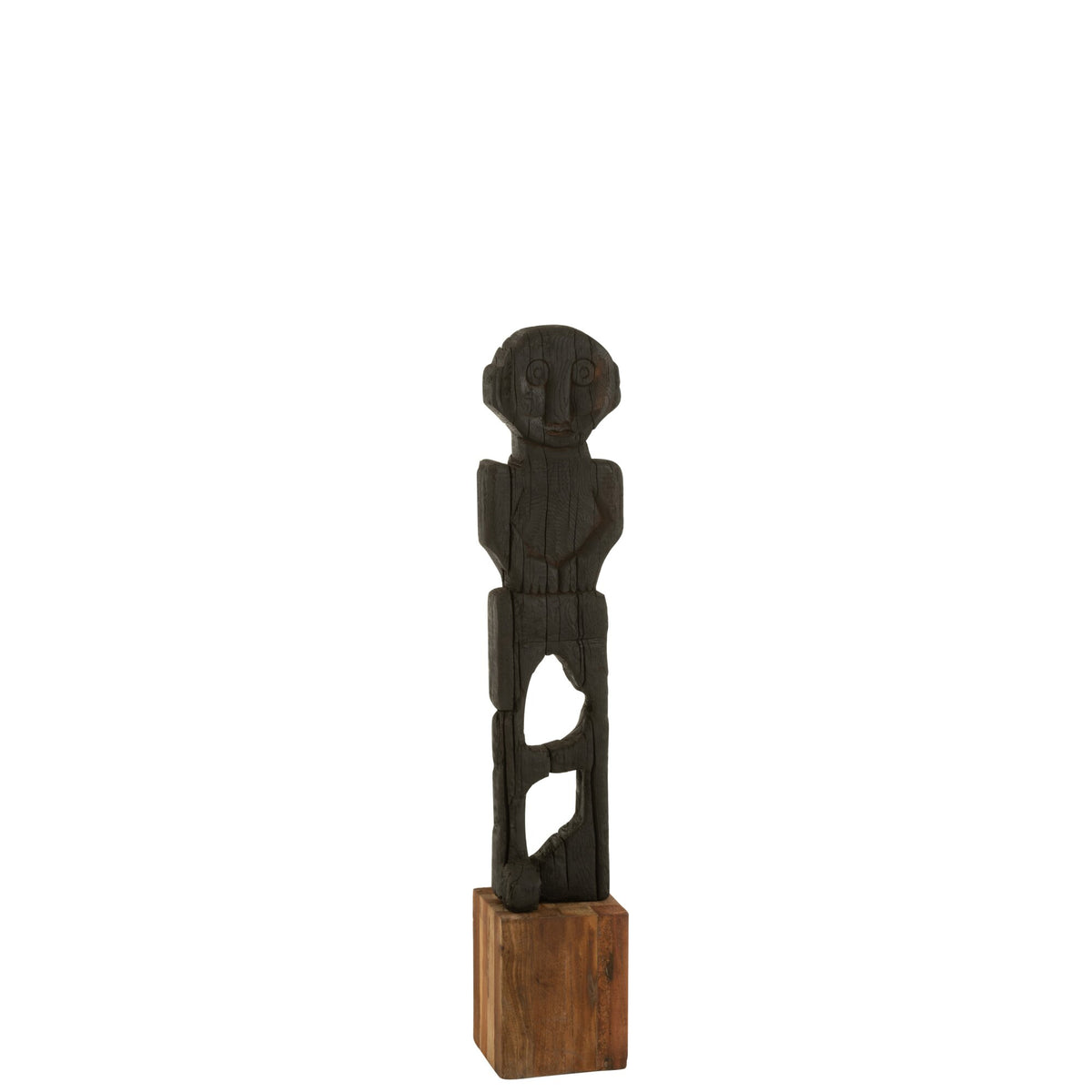 Estatua Mara Madera Reciclada Negro/Natural H107,5 J-Line