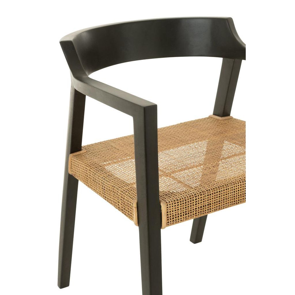 Stoel Emma Teakhout Zwart/Bruin J-Line