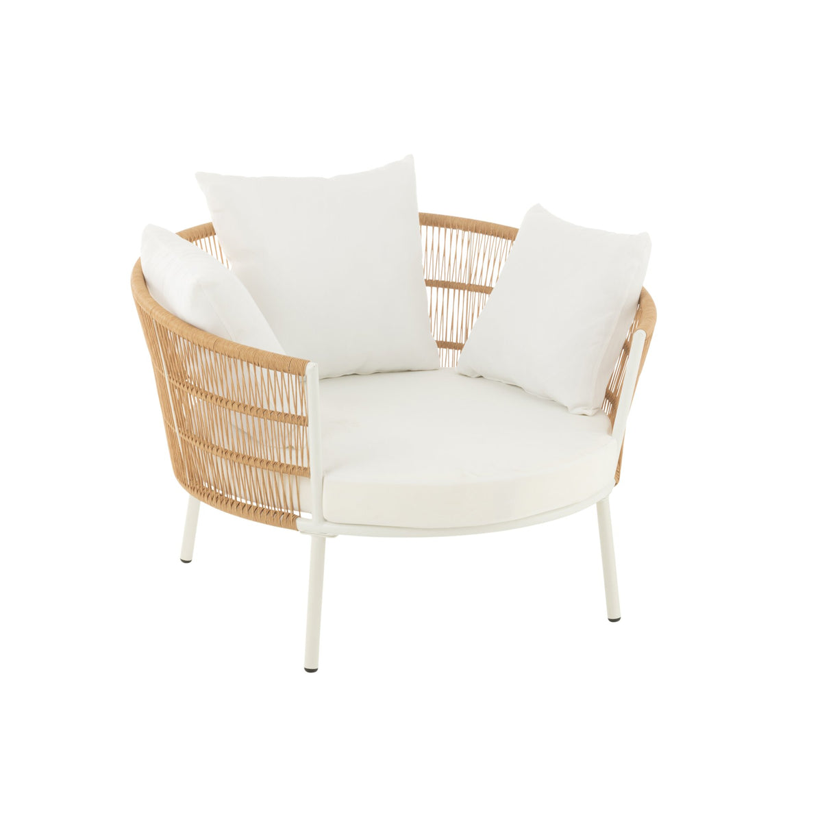 Silla Joa Metal/Ratán Blanco J-Line