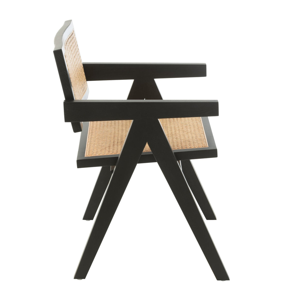 Stoel Rooster Essenhout/Rattan Zwart J-Line