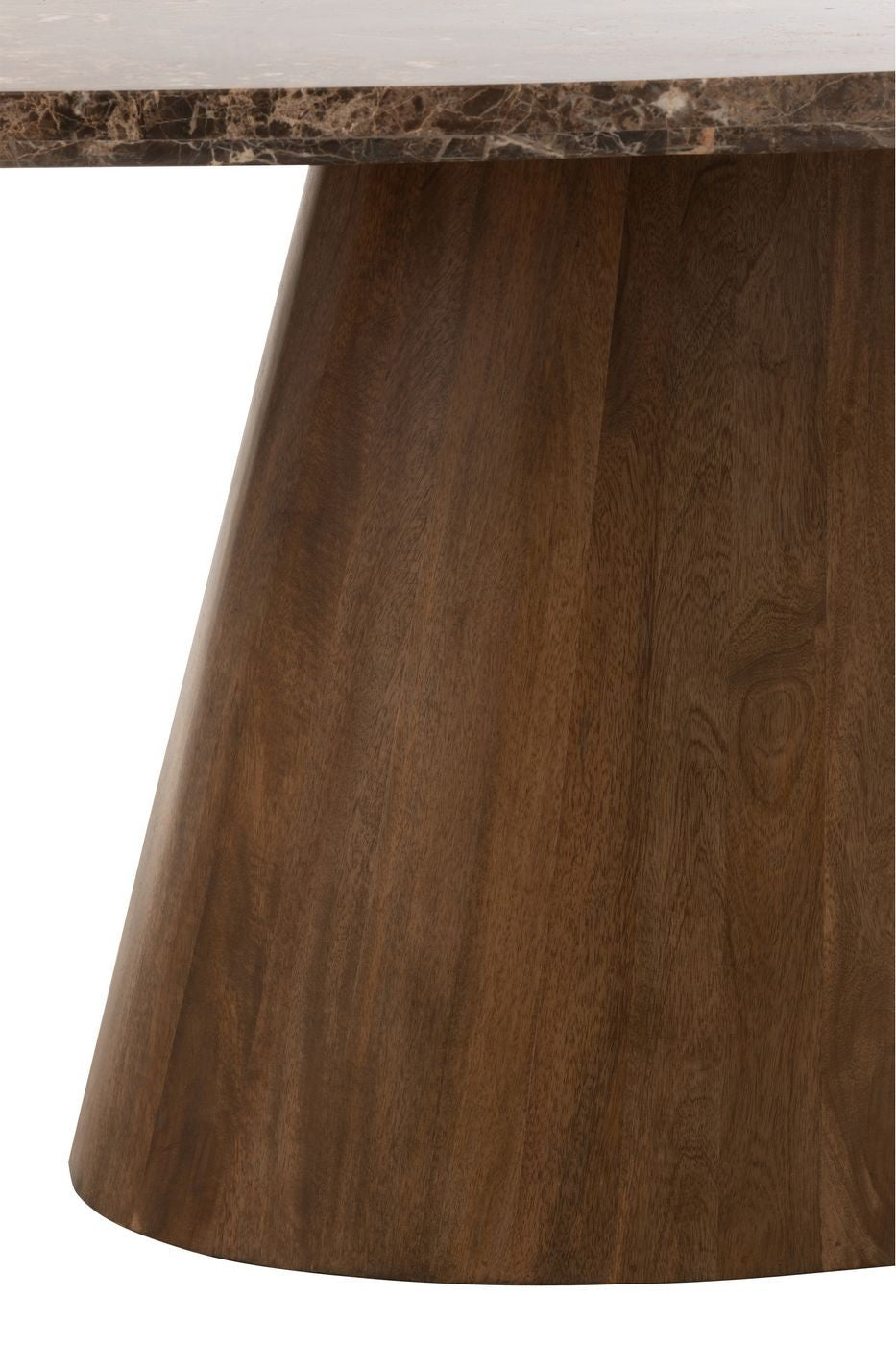 Mesa Ovalada Mármol/Madera de Mango Marrón J-Line