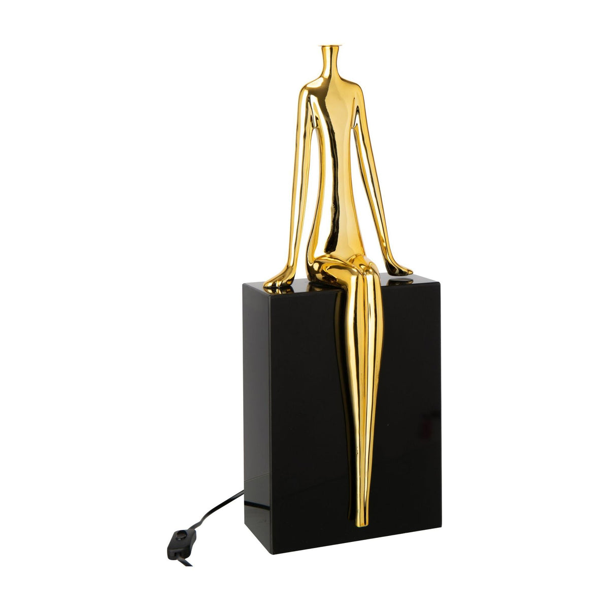 Lámpara de mesa Silueta sentada Metal Dorado/Negro J-Line