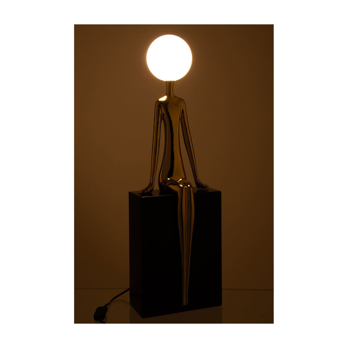 Lámpara de mesa Silueta sentada Metal Dorado/Negro J-Line