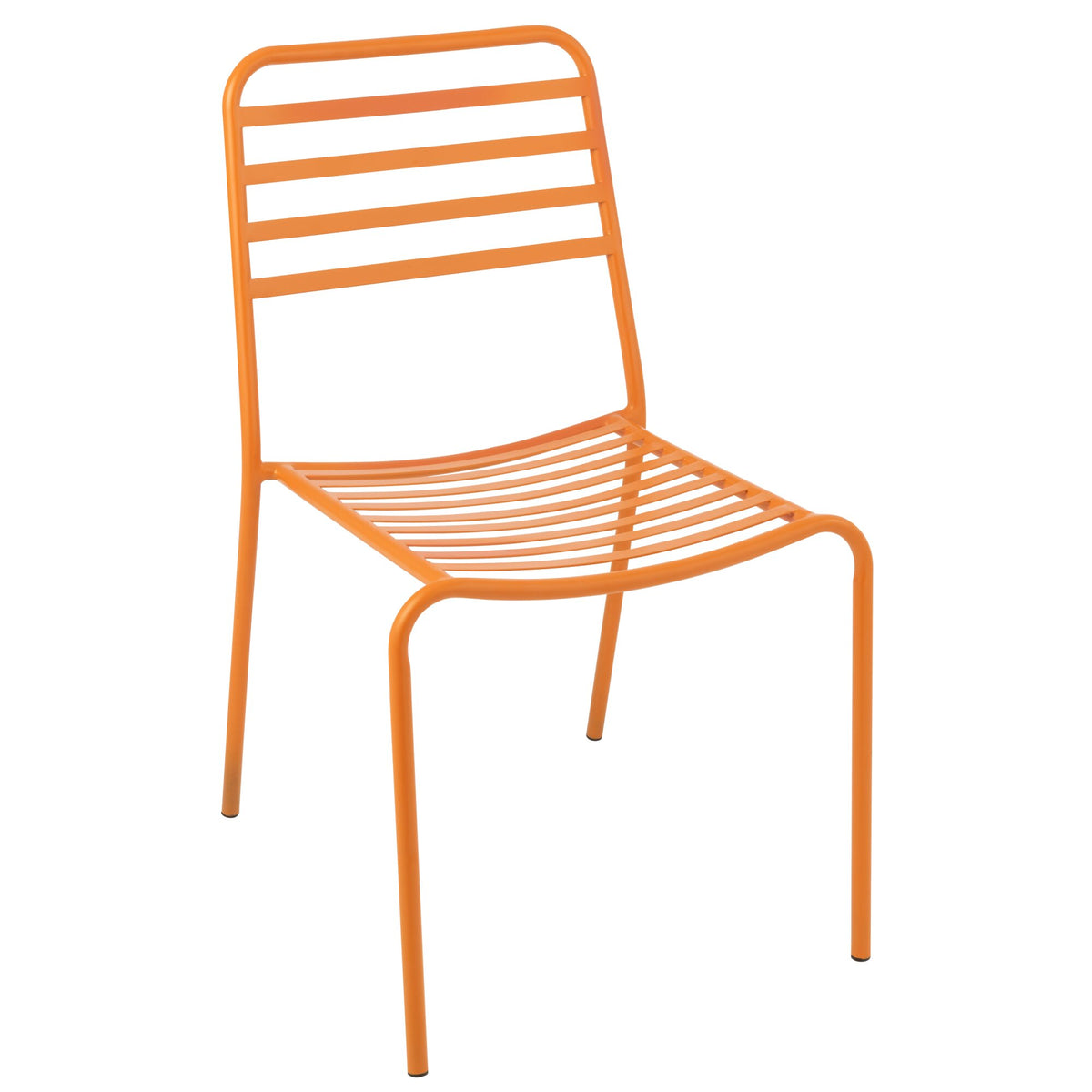 Silla de jardín de metal a rayas naranja J-Line