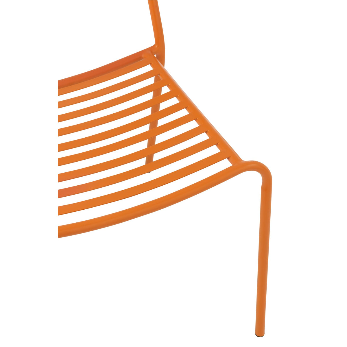 Silla de jardín de metal a rayas naranja J-Line
