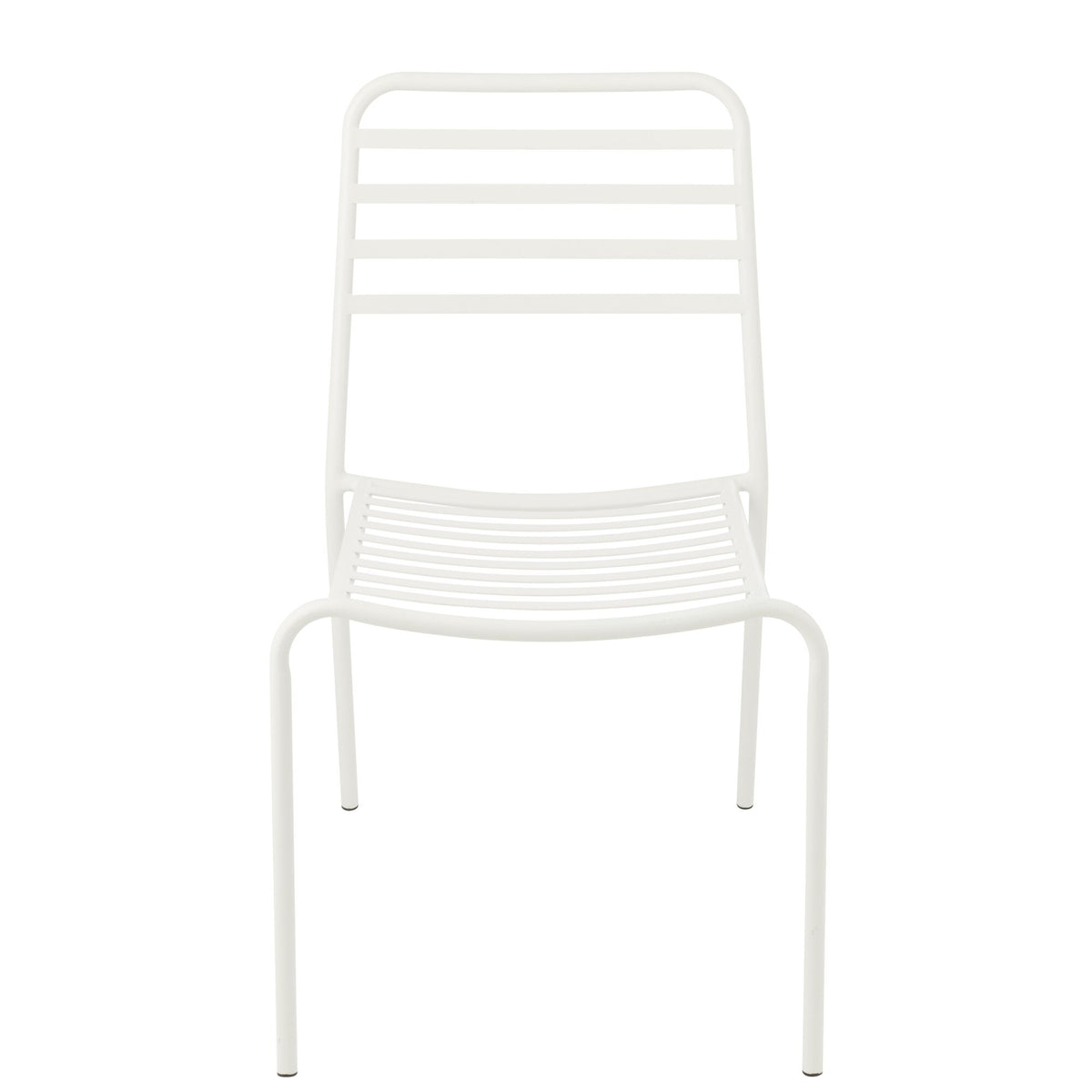 Silla de jardín de metal a rayas blanca J-Line