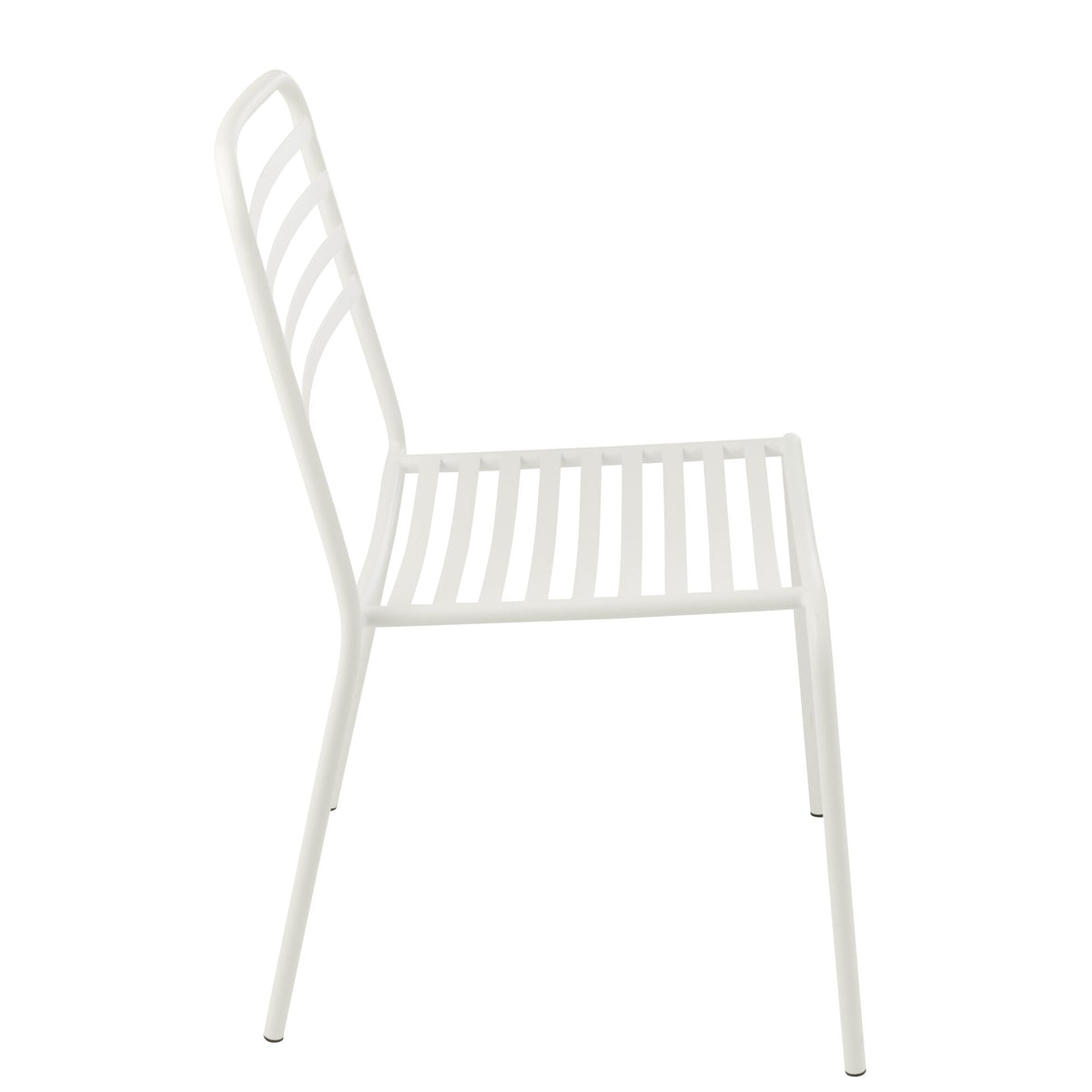 Silla de jardín de metal a rayas blanca J-Line