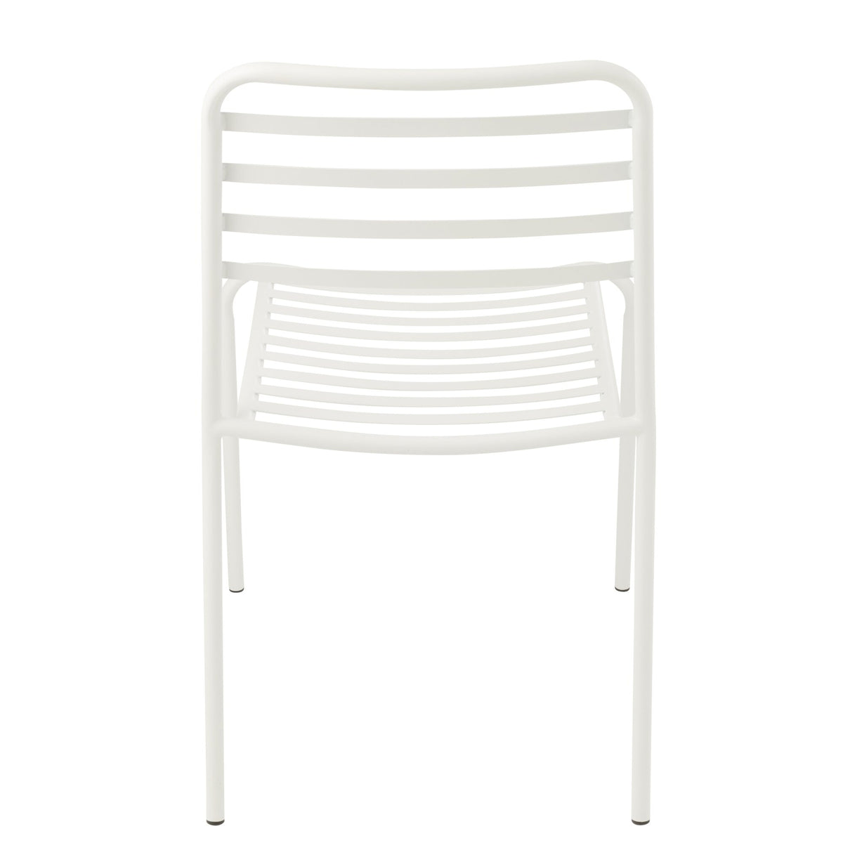Silla de jardín de metal a rayas blanca J-Line