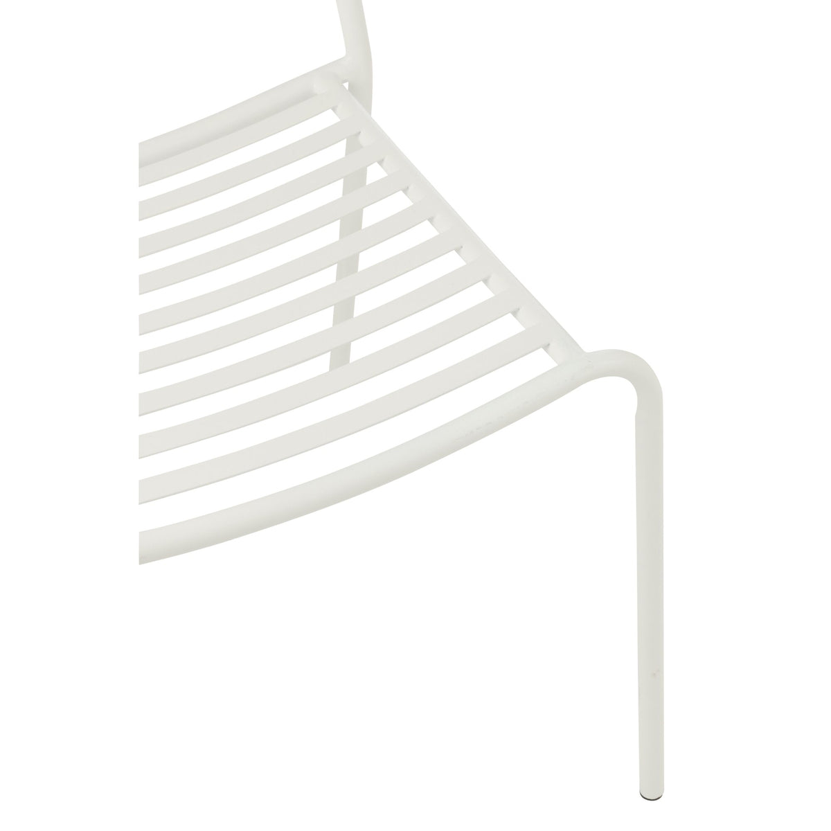 Silla de jardín de metal a rayas blanca J-Line