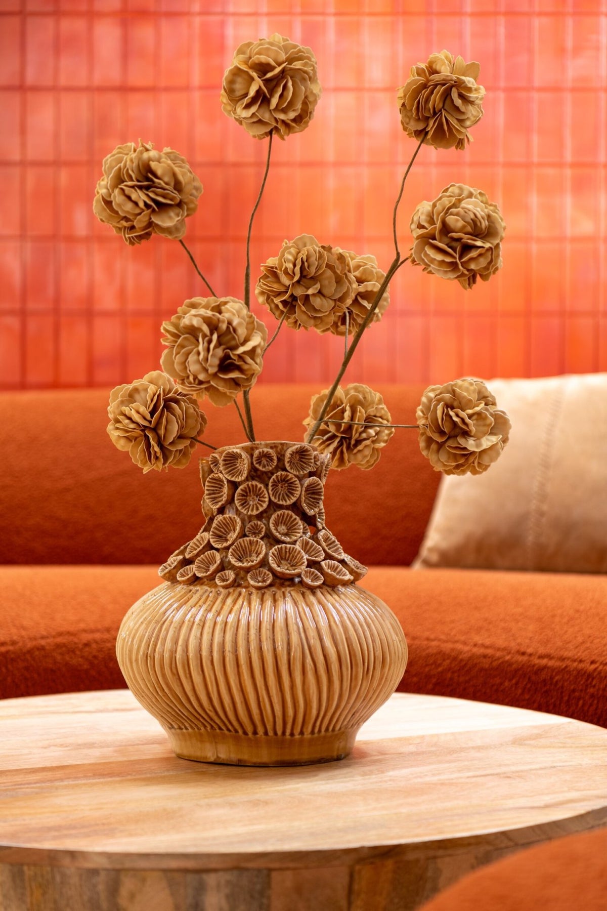 Jarrón Calabaza Arcilla Coral Ocre J-Line