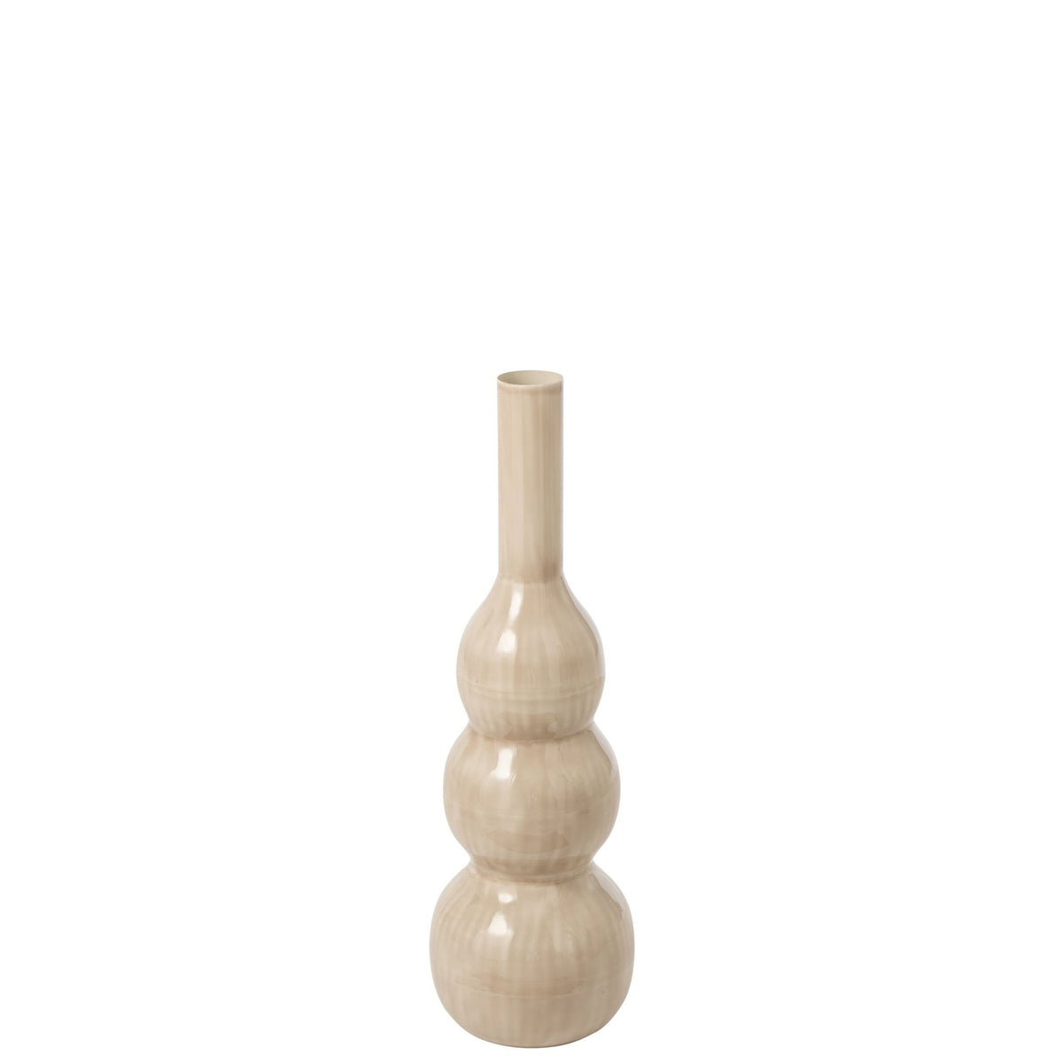 Vaas IJzer Licht Beige van J-Line, tweede weergave van de licht beige ijzeren vaas