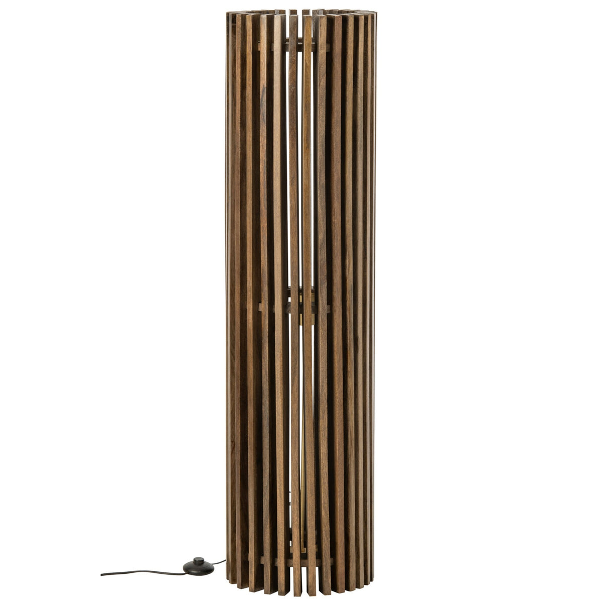 Lámpara de pie acanalada de madera de mango marrón oscuro J-Line
