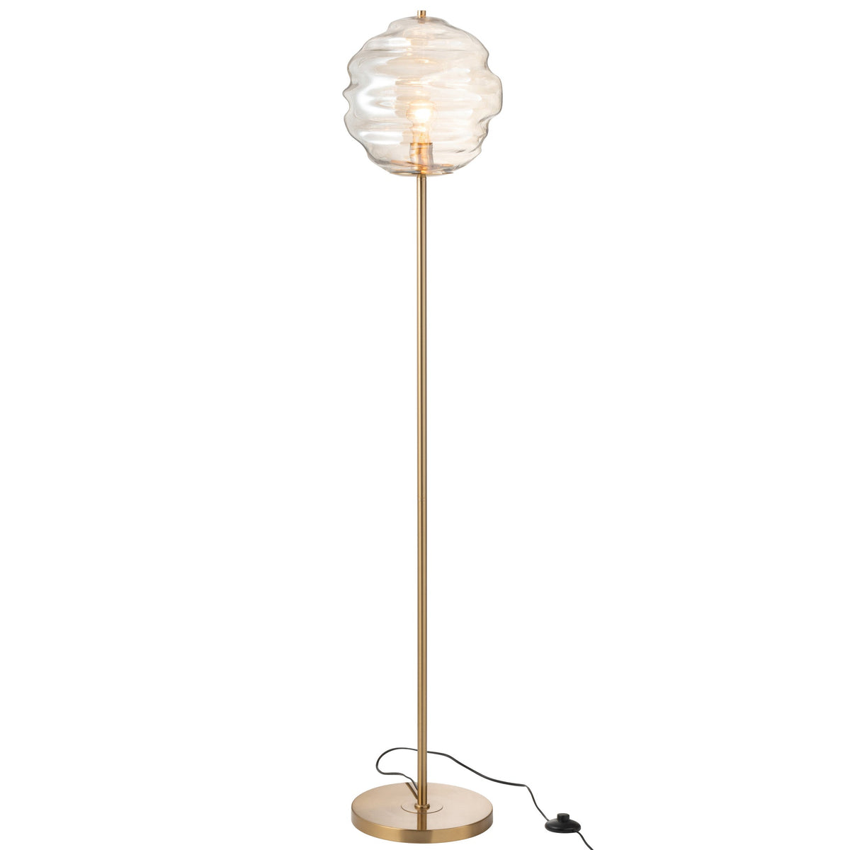 Lámpara de pie Cristal Luz Coñac H156cm J-Line