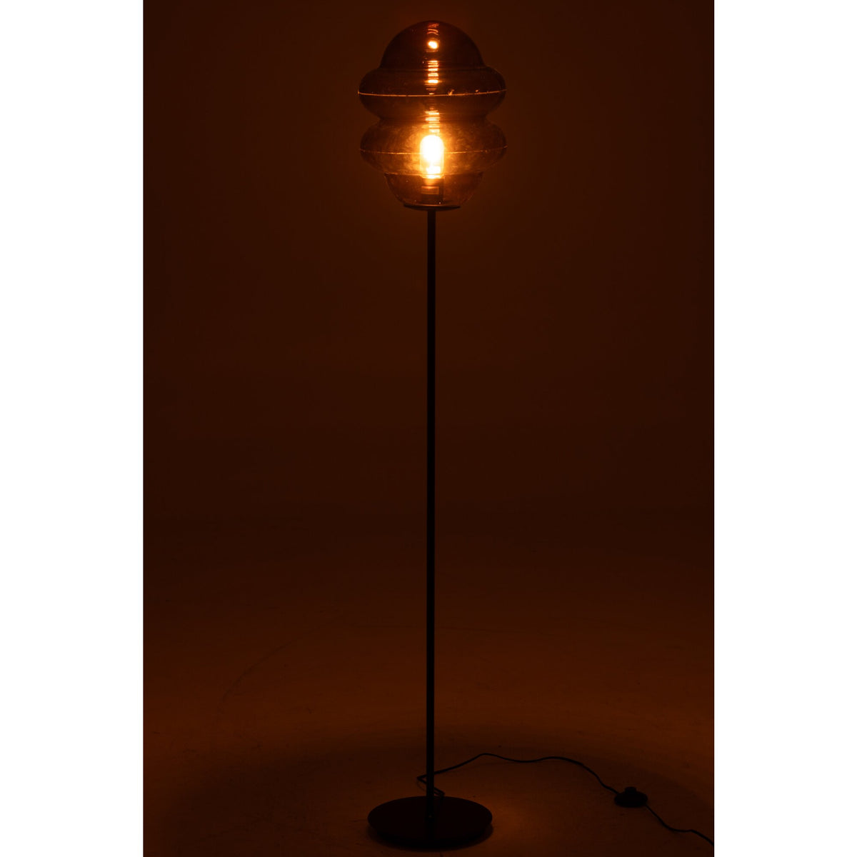 Lámpara de pie Cuchara de miel Vidrio Marrón H160cm J-Line
