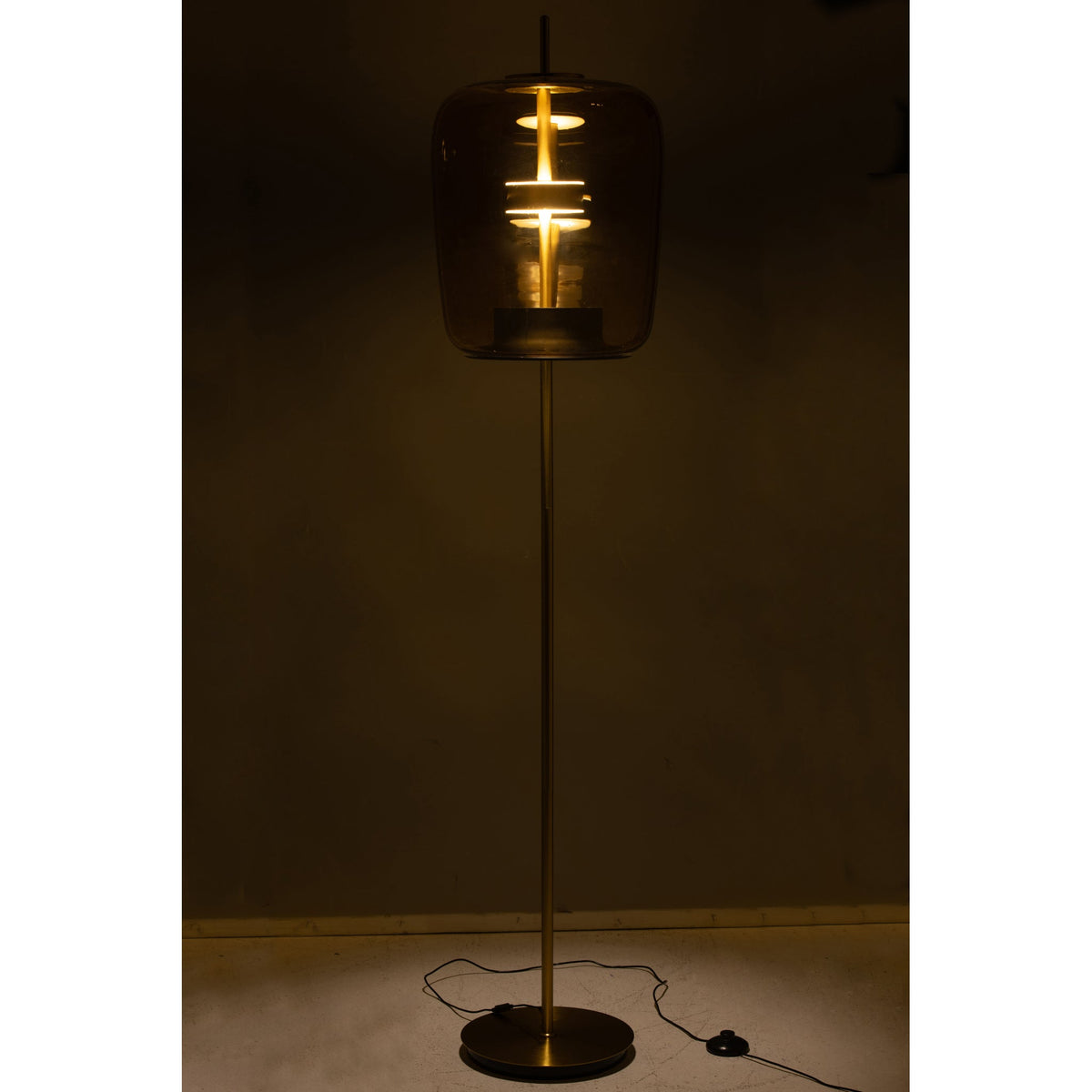 Lámpara de pie LED cristal marrón H 168 cm J-Line