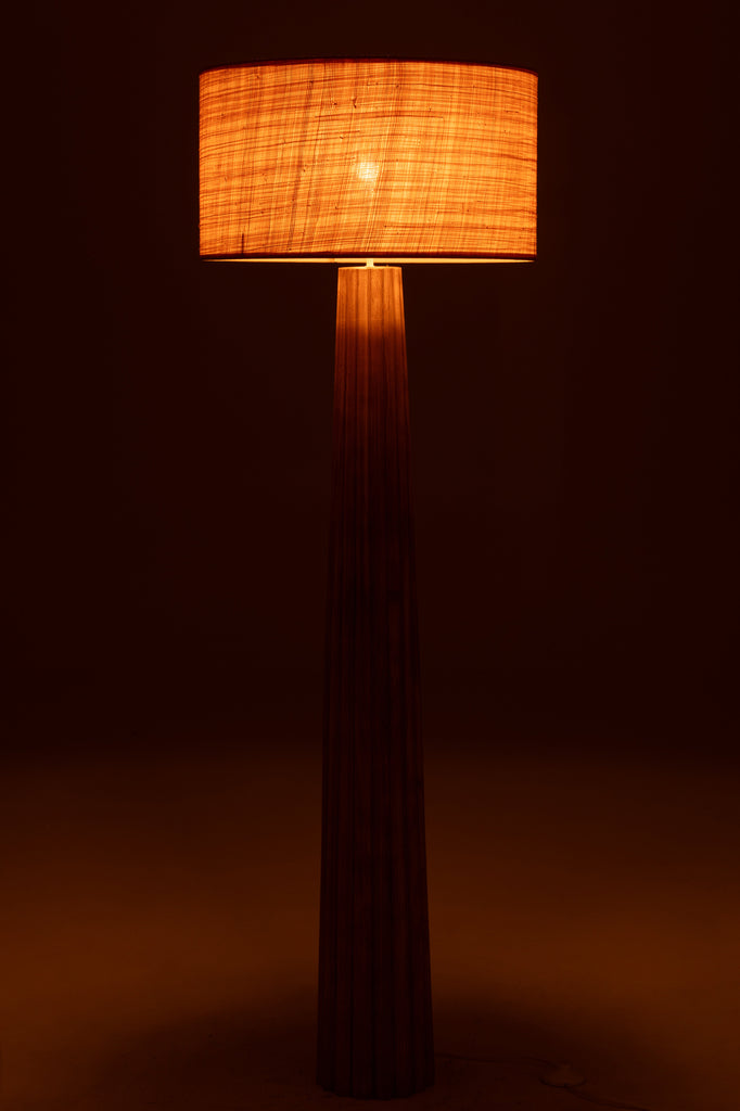 Vloerlamp Paraplu Ailanthus Hout Naturel 48x48x157cm - Vloerlamp - J-Line - livinglovely.nl
