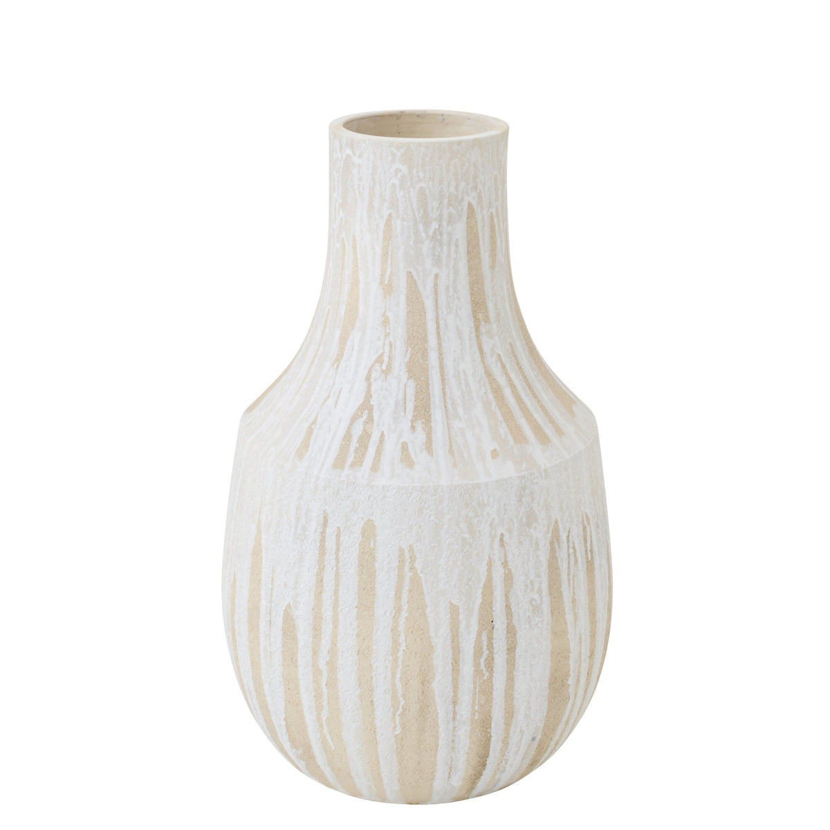 Jarrón de suelo de cerámica blanco/beige claro pequeño J-Line