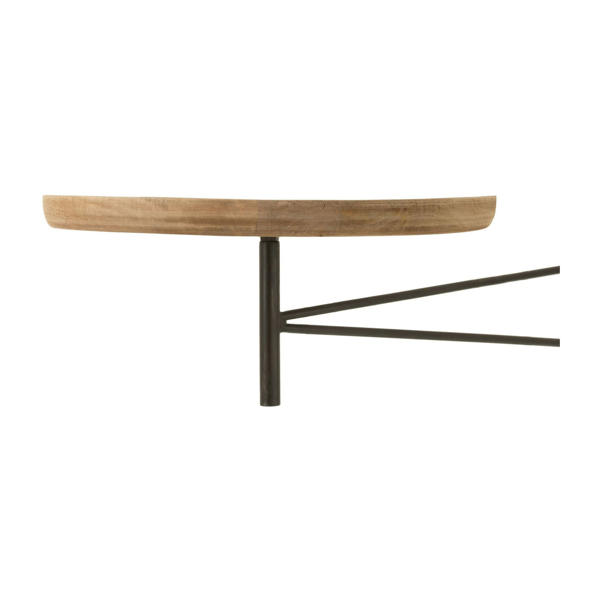 Mesa de pared redonda de madera de mango torneada/metal natural J-Line