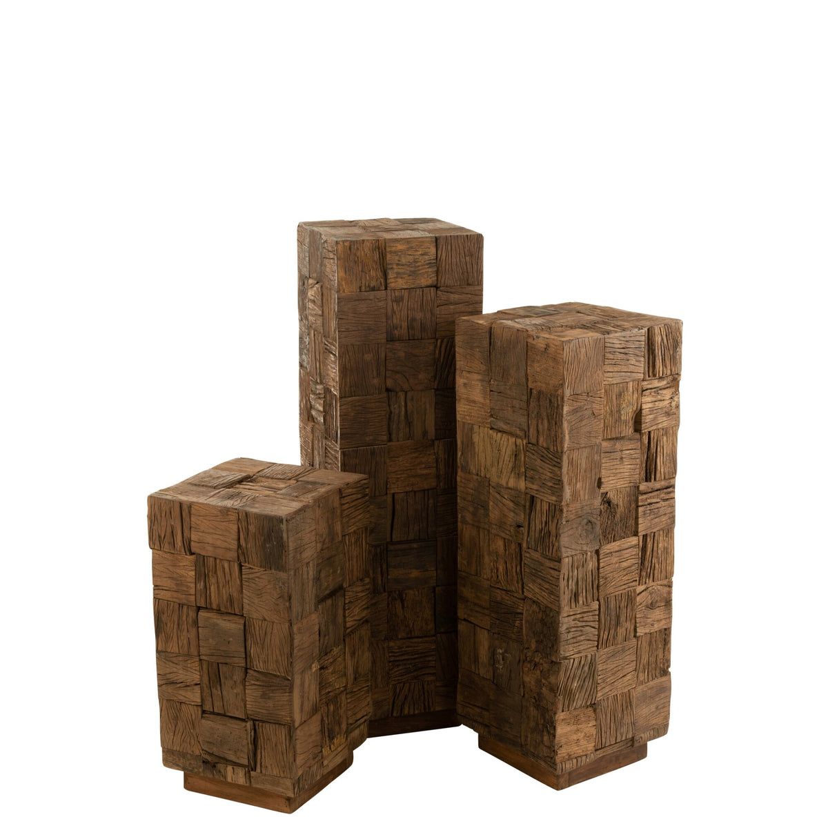 Columna de Madera Reciclada Natural Grande Línea J