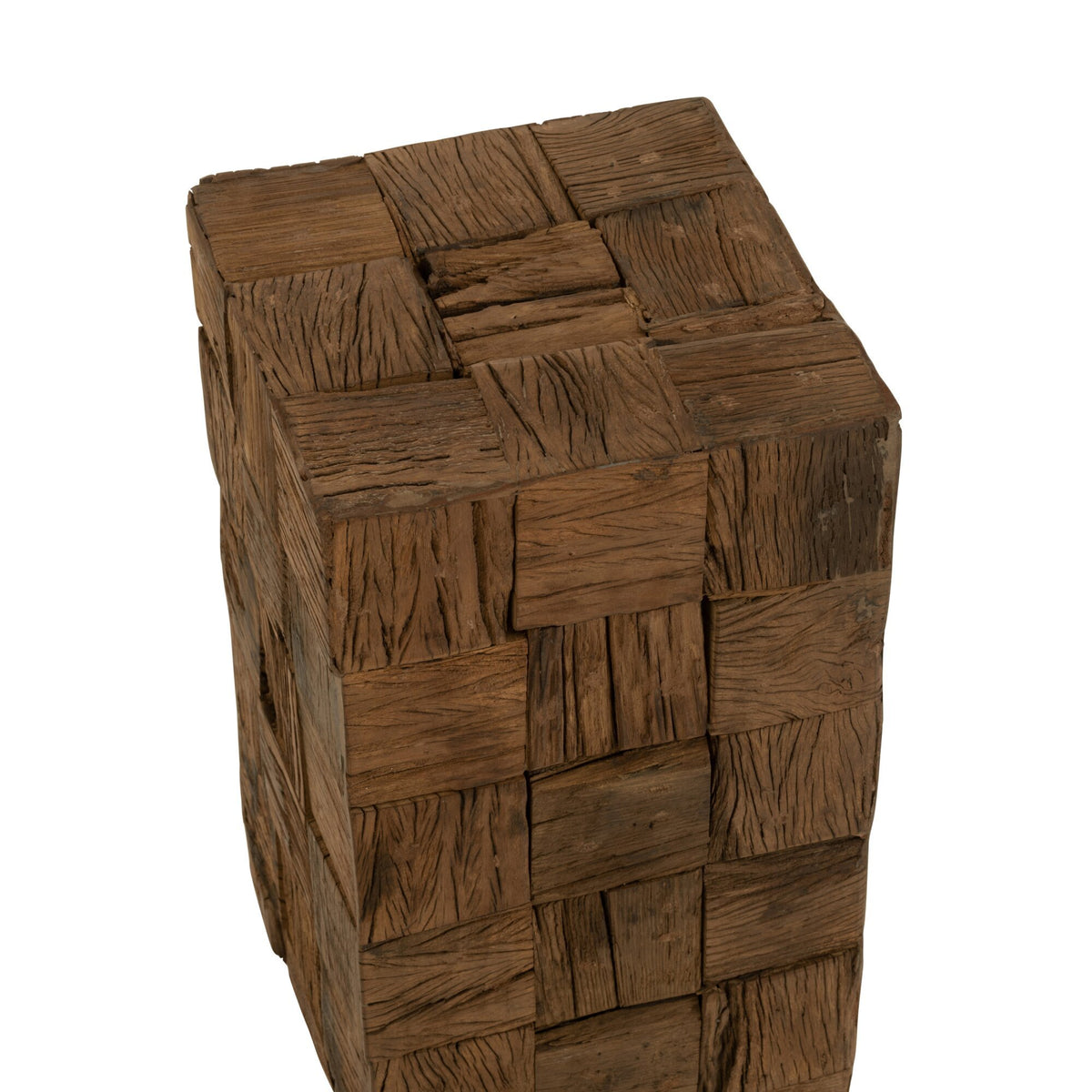 Columna de madera reciclada natural pequeña J-Line