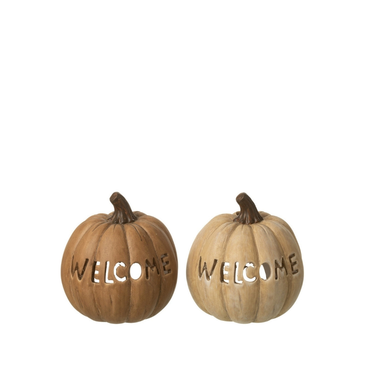 Set grande de 2 portavelas de calabaza para Halloween de J-Line