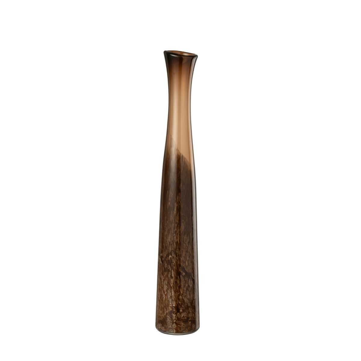 Juego de 2 jarrones cilíndricos de vidrio marrón oscuro J-Line