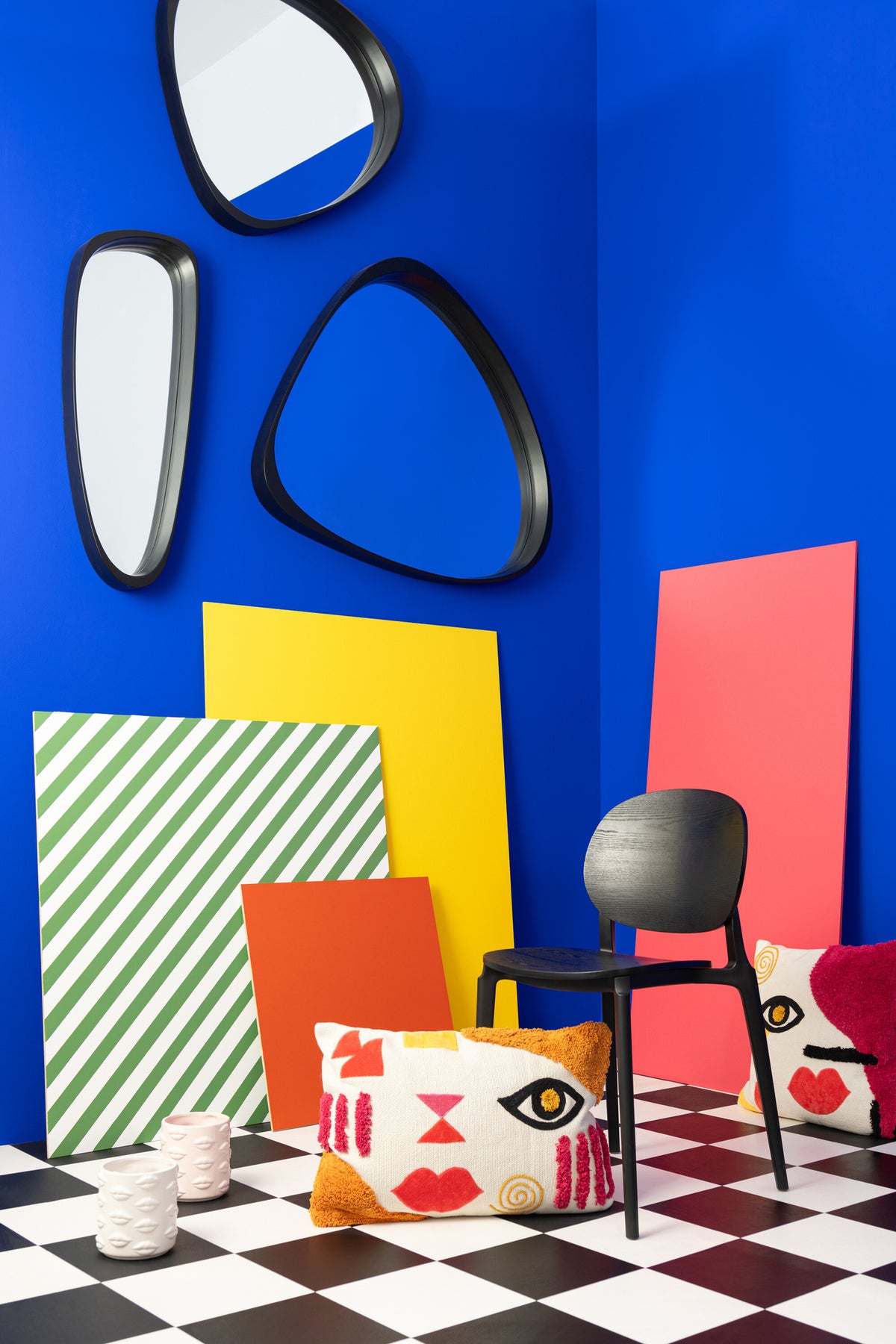 Espejo Giles MDF/vidrio negro largo J-Line